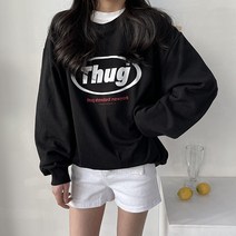 주니어 뉴 테그 오버핏 라운드 맨투맨 초등학생 중학생 고등학생