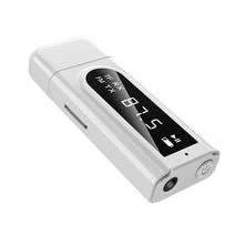 VAORLO FM 송신기 수신기 블루투스 5.0 어댑터 AUX USB TF 카드 MP3 플레이어 홈 스테레오 TV PC 휴대 전화, 02 White