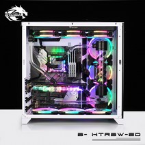 커스텀 수냉 bykski 하드 튜브 키트 360mm 구리 라디에이터 cpu gpu 블록 ddc 펌프 5v a rgb 라이트 사용, 실버 피팅