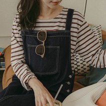 [마이더스비] 머치 멜빵 데님 원피스
