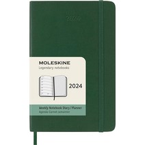 Moleskine 2024 데일리 플래너 12M 포켓 머틀 그린 소프트 커버 (8.9 x 14.9cm(3.5 5.5인치))156379, Weekly, Large