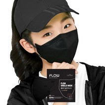 플로우로봇 모델 설인아 쉴드 핏 새부리형 마스크 KF94 소형, 사이언스 블랙, 25매 (소형 7~13세)