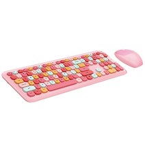 키보드 및 마우스 무선 컬러 립스틱 라운드 모자 키보드 윈도우 XP / Win7에 / Win8 / Win10 110 키, 분홍
