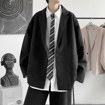 년 춘추 캐주얼 양복 남자 한판 루즈핏 멋쟁이 저고리 ins 트렌드카드 항풍 양복 코트