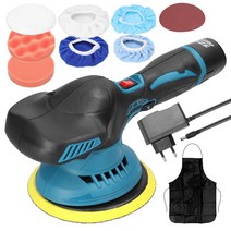 자동차 연마기 광택기 유리막 셀프왁스 6인치 전동 자동차 광택기 고효율 왁싱 연마 기계 스폰지 울 보닛, 01 1 pcs battery_02 EU