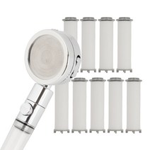 루페 폭풍수압 3단분사 자유회전 원터치 온오프 필터샤워기 1개 + 리필필터 9개, 1세트