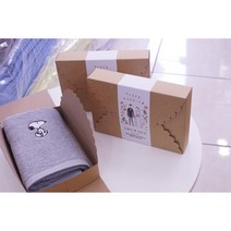 결혼수건답례품 송월타올스누피 타월 결혼식답례품수건포장, 갈색회색연회색아이보리