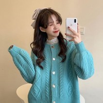 오렌지가디건 기본 가디건 캐주얼 간절기 비비드 오렌지색 봄 가을 심플 니트 베이직 데일리