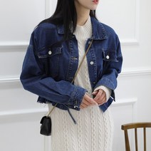 밍키비 Minky Bee 100031C 가을 셔링 허리포인트 크롭 청자켓