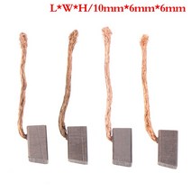 전동공구 부품 송풍기 팬 앞 유리 와이퍼 6x6x10mm 용 전기 모터 카본 브러시 전동 공구 흑연 브러쉬 4 개, 한개옵션0