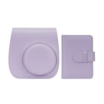 즉석카메라 폴라로이드후지 필름 인스탁스 미니 PU 가죽 카메라 커버 가방 폴라로이드 케이스 스크래치 방, 02 Purple