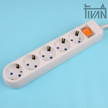 멀티탭 5구 대학 기숙사 준비물 캠핑 안전 스위치 전기선 멀티 여행용 자취템 콘센트, 길이, 4.5M