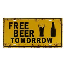 Welcome Beer Zone 금속 주석 기호 벽 레트로 바 카페 숍 펍 차고 커피 홈 아트 빈티지 장식 30X15CM CH-0145