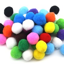 [홈앤스쿨] 칼라 뿅뿅이 (40mm) 폼폼이 솜방울 단색 혼합색상 일반, 초록