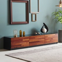 노르딕 멀바우원목 흑경 1800 거실장 /와이드 TV장식장, 서랍형