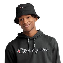 Champion 남성용 버킷 모자 경량 면 모자 부드러운 버킷 모자 블랙 C 및 스크립트, Small-Medium, Black C Script
