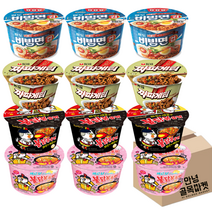 [안녕골목마켓]큰컵라면세트 비빔면큰컵+삼양불닭볶음면+삼양까르보불닭+짜파게티큰컵, 비빔큰3+불닭큰3+까르보큰3+짜파큰3