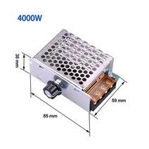 2000W/4000W 고전력 사이리스터 전자 전압 AC 220V 레귤레이터 디밍 속도 온도 조절 보험 쉘 포함, 4000W
