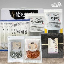 남도맛해 [완도] 바다품은 종합3호(다시마100g+건미역100g+조미김3봉+돌김100매+대멸200g+꽃새우100g), 1세트