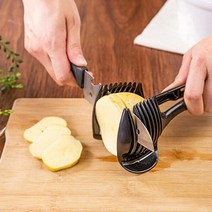 레몬 감자 토마토 슬라이스 텅 집게 채썰기(블랙), 플라스틱 블랙