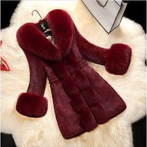 SAMARA 겨울 여성 퍼 모피 인조 밍크 코트