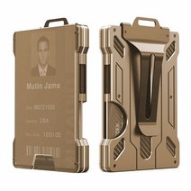 명품 머니클립 지갑 슬림 알루미늄 금속 with 1clear window id 배지 홀더 rfid blocking 캐쉬 이 있는 카드 15장 보유