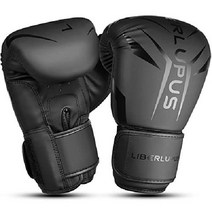 Liberlupus 권투 훈련 글러브 남여공용 스파링 펀치 킥복싱 무에타이 MMA, 검은색, 1개