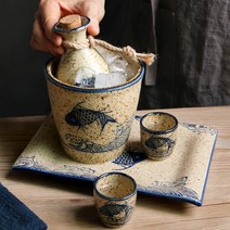 일식 세라믹 도쿠리 냉사케 잔 얼음술병, 인기_병300ml1 컵 2 접시 1 통 1