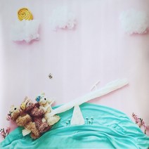 아기사진배경지 50일셀프촬영 스튜디오100일및기념 200일 본아트, 시소놀이