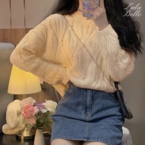 라라벨 여성용 라운드 니트 리플렌 데일리니트 라운드니트