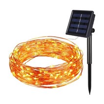 LED 태양광 가로등 태양열 정원등 조명 트리전구 알전구, 노란빛 10m 100LED