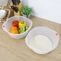편리한 쌀세척 과일 야채 물빠짐 채반 믹싱볼 바가지, 단품