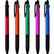 히트3색 (6링) 링3색 핸드폰 터치펜 볼펜 5개, 분홍