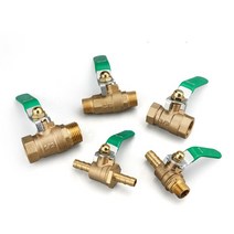 두꺼운 구리 볼 밸브 1/4 3/8 1/8 1/2 3/4 BSPT 암나사 바브 8/10/12mm 수도관 스위치 난방, [05] Double barbs, [09] 12mm