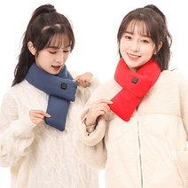 남자 공용 USB 충전식 발열 목도리 머플러 온도조절, 색상 다크 블루