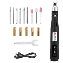 핸드 드릴 소형 미니 무선 usb 무선 로타리 도구 키트 목공 조각 펜 diy for jewelry 금속 유리 dremel 액세서리, 15pcs 및 드릴