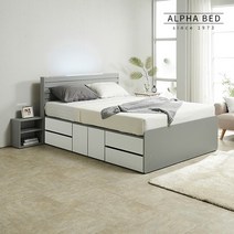 어셈블 LED 멀티 수납 슈퍼싱글 침대+천연라텍스매트리스(배송비 별도), 월넛/A타입/커버A