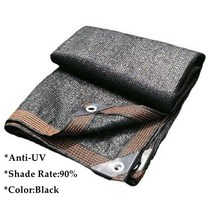 검은 두꺼운 HDPE 야외 Pergolas 태양 그늘 그물 정원 발코니 Sunblock 음영 헝겊 식물 커버 Carport 천막, [20] mxm, [01] Black Color