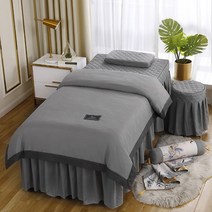 4피스 피부 인 미용실 침구 세트 침대 시트 마사지 스파 BEDSKIRT STOOLCOVER 베개 커버 이불