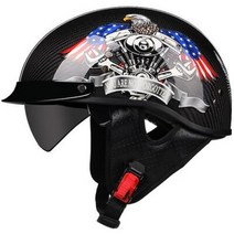 반모헬멧 바이크헬멧 소두핏 클래식 레트로 DOT Carbonfiber 오토바이 독일 Casco 일본식 모토 오픈 하프 페이스 헬기 바이커 파일럿 맨, 45.b12 - M