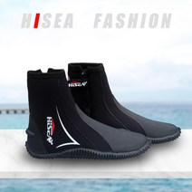 아쿠아 부츠 수상스포츠 슈즈 미끄럼방지 두꺼운 밑창 하이탑 윈드서핑 스킨스쿠버, 38, O142블랙