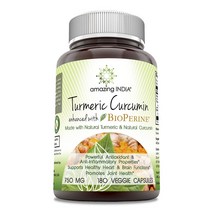 어메이징뉴트리션 투메릭 진저 바이오페린 750mg 180캡슐 바이오페린 커큐민 강황, 180정, 1개