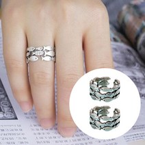 글램디아 1+1 행운물고기 3줄반지 실버925도금 오픈링 소원 행운 금전운 재물운 학업운 수능