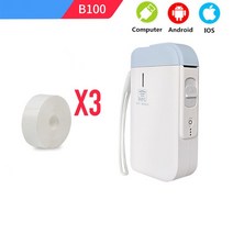 날인기 유통기한 마킹기 B100 제품 바코드 컬러 노트 핸드 계정 스티커 홈 오피스 휴대용 무선 블루투스 미, 02 파란