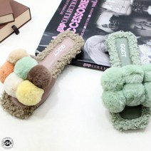 신신고 여성 방한슬리퍼 여자 겨울 털 실내화 사무실용 거실화 굽2cm SO 626