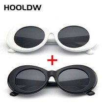 Clout-커트 코베인 선글라스 남성 및 여성용 빈티지 타원형 라운드 선글라스 패션 숙녀 UV400 안경 2 개/묶음