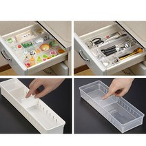 이노마타 주방 서랍정리 트레이 커틀러리 보관함 주방정리함 2P 1세트, 01.이노마타 키친트레이-슬림(투명), 2개