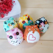 부엉이 열쇠고리 키링 만들기 퀼트 DIY 패키지, 프린트2개