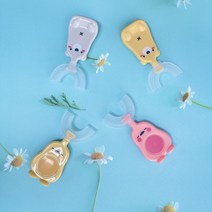 나와아기 유아 실리콘 칫솔 U자형, 나와아기 유아칫솔 노랑 오리 (옐로우), 1개