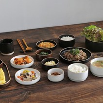 2인 4인 6인 한국 국내산 도자기홈세트 그릇세트 신혼 식기세트 윤스테이그릇 스페인하숙그릇 집들이선물, 6인 B형 34p, 화이트+브라운
